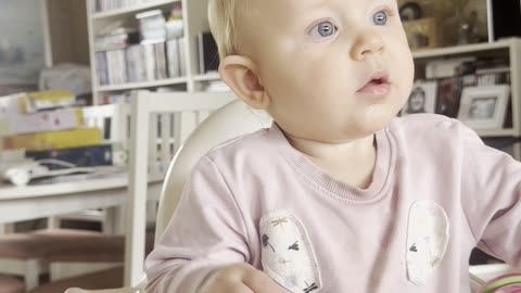 baby kayla playing with Mickey & Pluto plush toys | adorable reaction