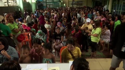 Emergency evacuations in the Philippines before super typhoon hits