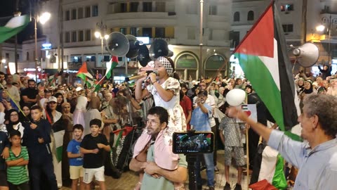 مسيرة شعبية مسيرة الصمود لكسر الحصار عن غزة من طنجة 27 09 2025 الاشبال تحتج