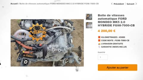 AEPSPIECES.COM - Boite de vitesses automatique FORD MONDEO MK5 2.0 HYBRIDE FG98-7000-CB