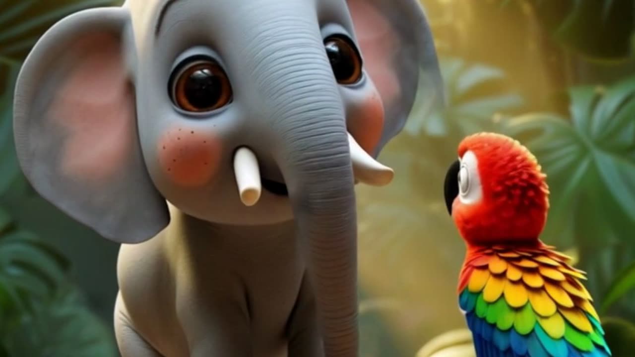 🐘 Lost Baby Elephant 💔 Finds a Best Friend 🐦 | Heart warming Story