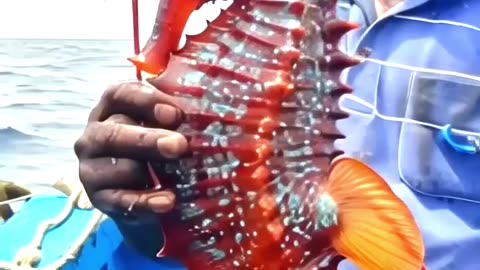 Fisherman Catches a Majestic Red Giant Seahorse! #fisherman #fishermanlife #seahorse