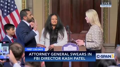 ICYMI: Kash Patel Being Sworn in by Pam Bondi