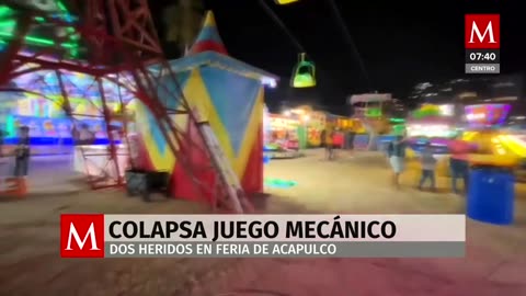 Colapsa tirolesa de juego mecánico en Acapulco, Guerrero; hay dos turistas heridos