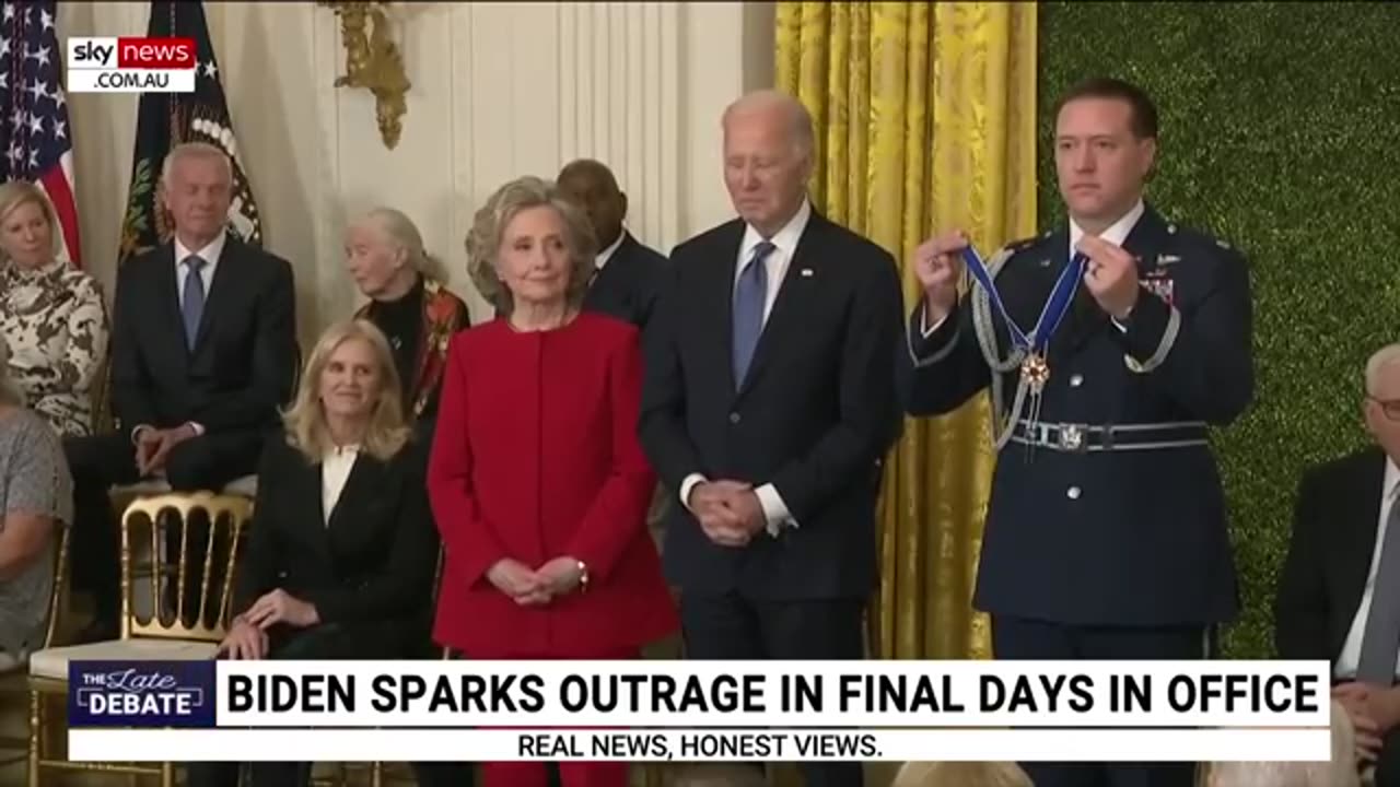 Outrage grows after Biden awards Hillary Clinton the nation's highest civilian honor.