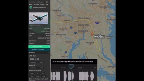 A Drone UFO UAP was in path of President Trump aircraft SAM47 (C-32A) on Jan 26, 2025.