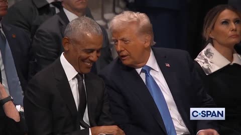 A glimpse behind the curtain: Trump and Obama at Jimmy Carter's funeral.