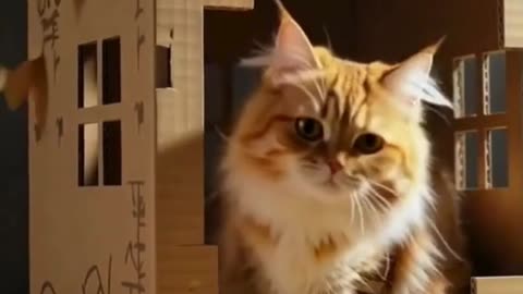 Fluffy Tabby's Epic Cardboard Box Adventure