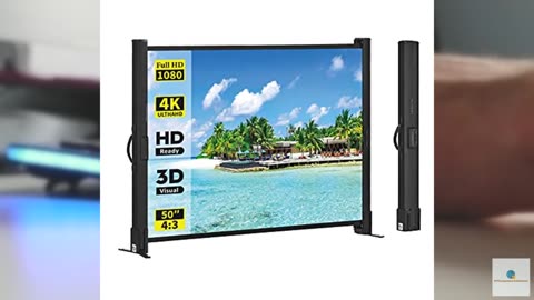 Portable Projector Screen with Stand, 50 Inch 4:3, Outdoor Projector Screen, Lig