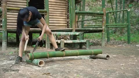 Full-video: 20 Days Building Cabin in the Bamboo Forest - Alone Determined from Start to Finish