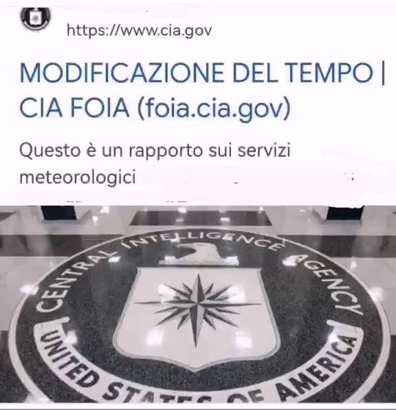 30 REPORT DESECRETATI DELLA CIA SULLA GEOINGEGNERIA SIA SU SRM CHE CLOUD SEEDING [i documenti sono nella sezione "descrizione"