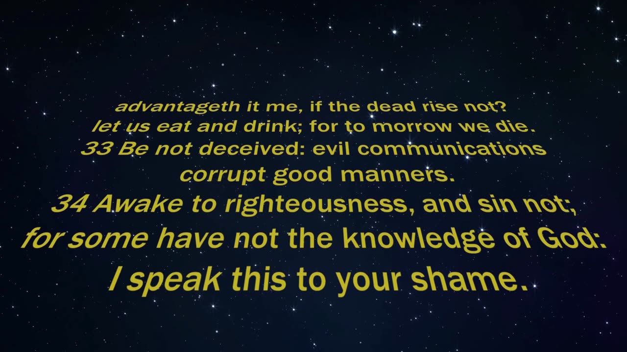 1 Corinthians Chapters 11 through 16 (KJV)