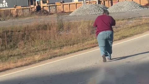 Wife Tries to Move Train