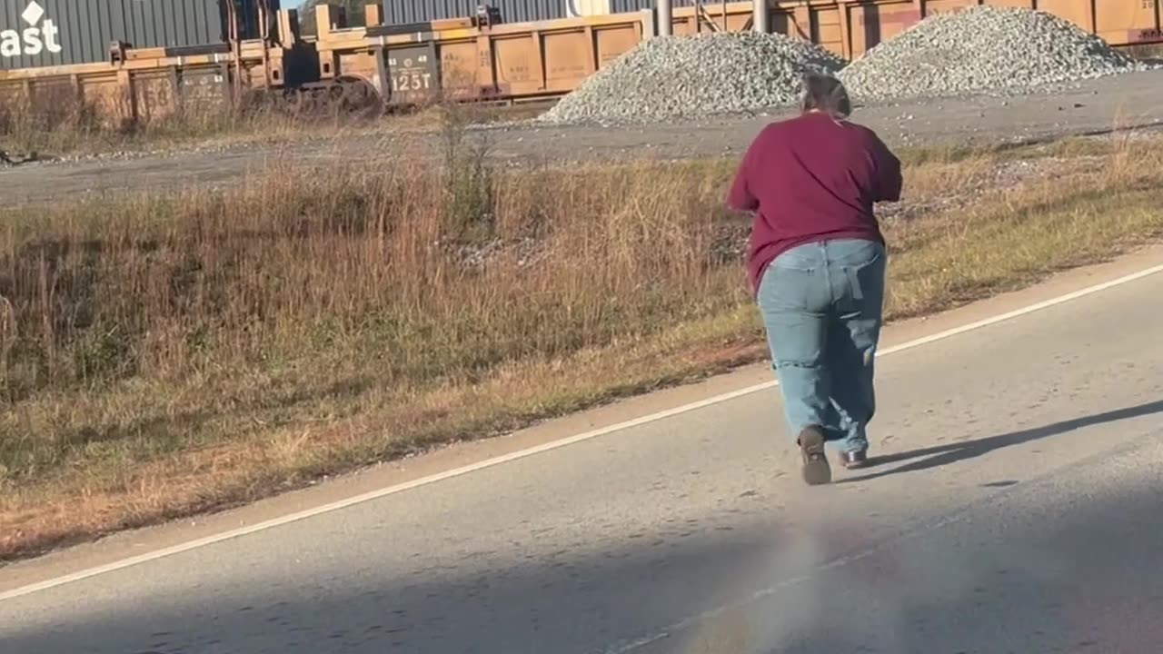 Wife Tries to Move Train