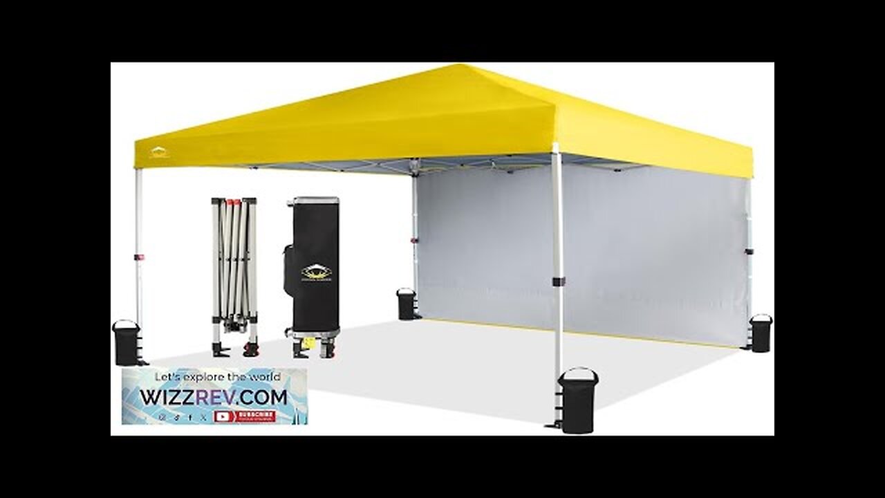 CROWN SHADES 8x8 Pop Up Canopy with 1 Side Wall Beach Review