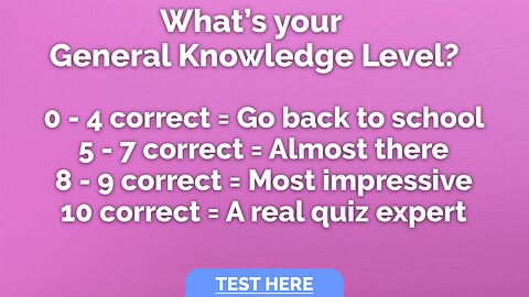 General Knowledge Level Test