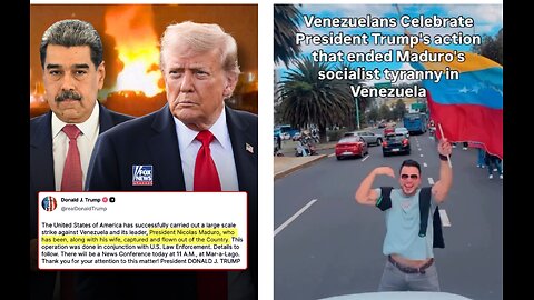 President Trump frees Venezuela, bringing Maduro and his wife to justice- venezuelans rejoice