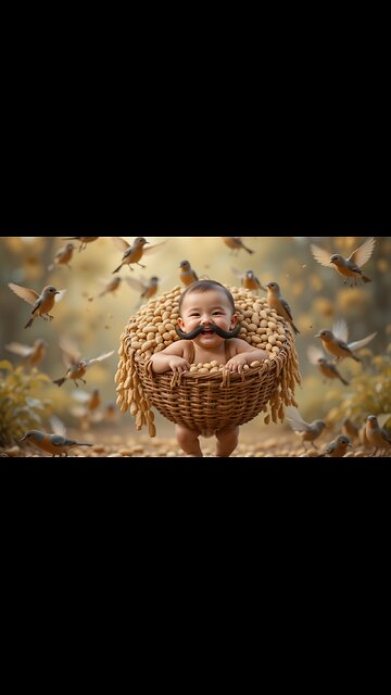 Adorable Baby's Nutty Fun with Singing Birds! 🥜😊