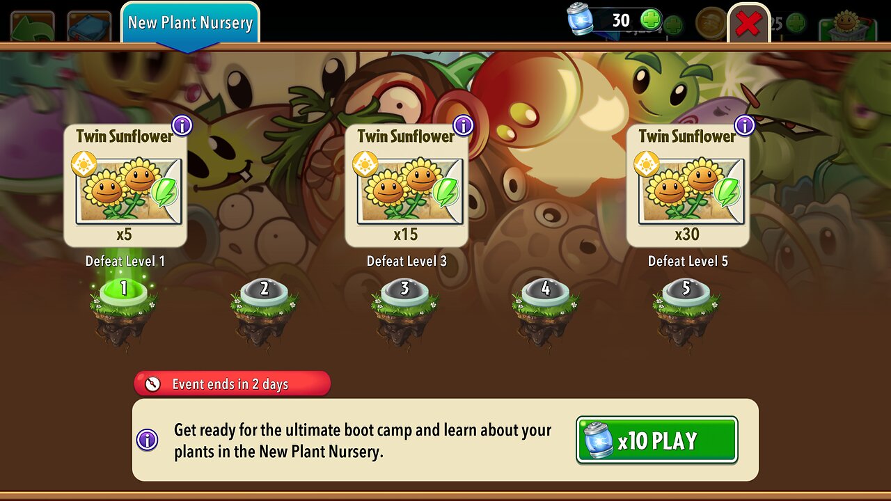 Plants vs Zombies 2 - Plant Nursery - Twin Sunflower - February 2025
