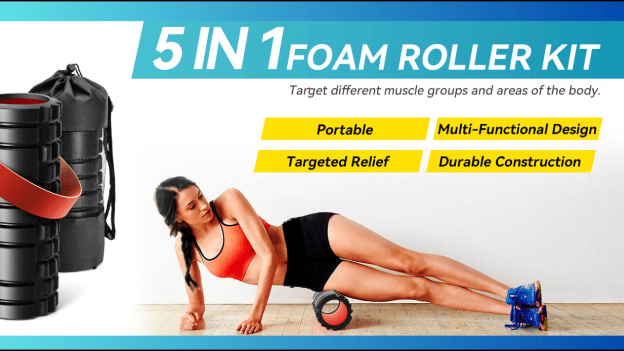 5 in 1 Foam Roller Set for Deep Tissue Muscle Massage