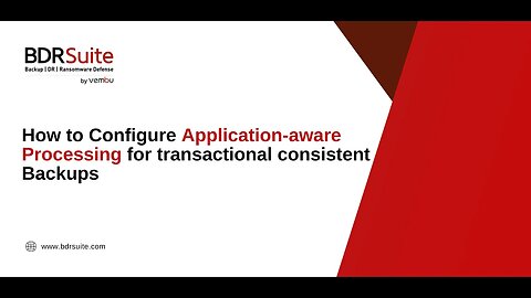 How to configure Application-aware Processing for transactional consistent Backups