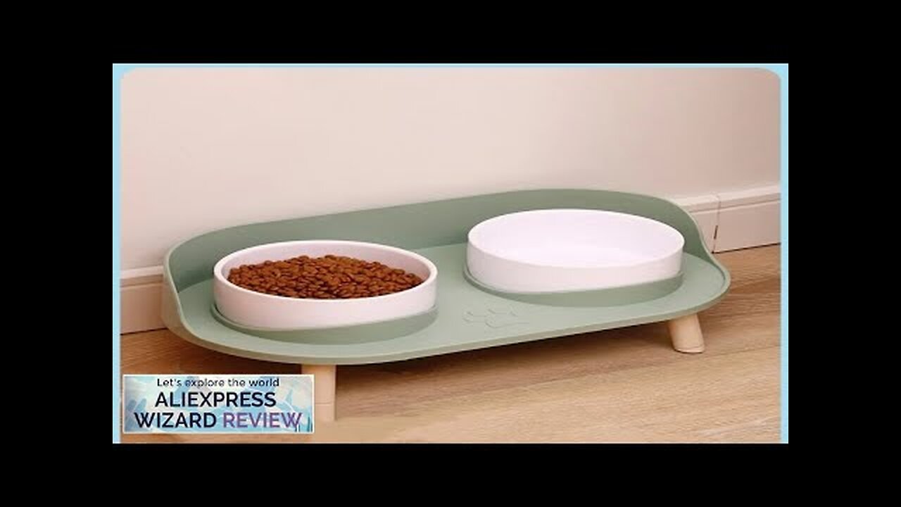 Food Feeders Pet Cat Double Bowls Feeder Adjustable Height Cats Dogs Drinker Review