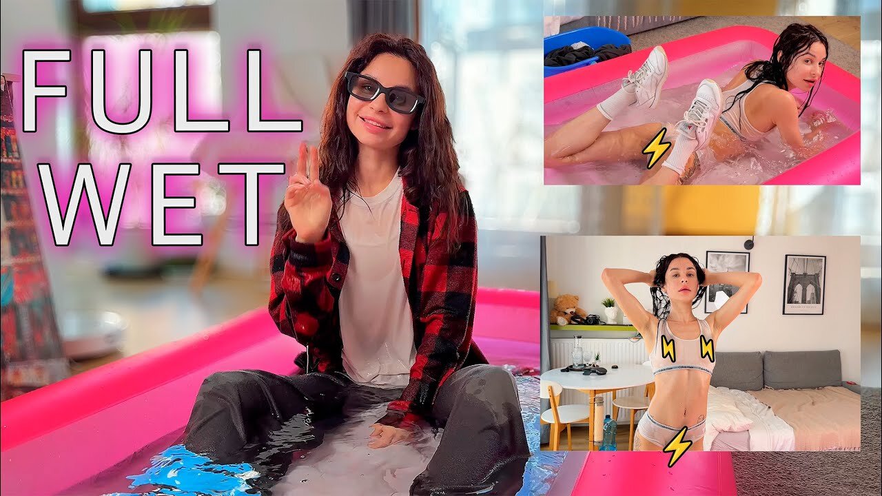 yt Wet shirt, Tease in pool Seduction Wetlook wet clothes