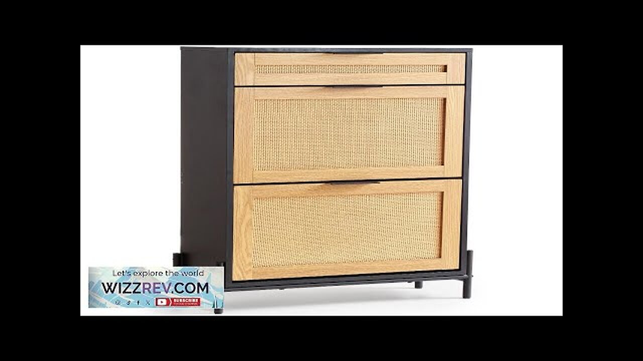 VEVOR Rattan Shoe Cabinet Narrow Shoe Storage Organizer with 2 Flip Rattan Review