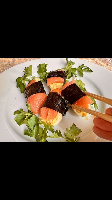 Hawaiian Deviled Egg Musubi - Easy Recipe with Spam or Smoked Salmon #keto