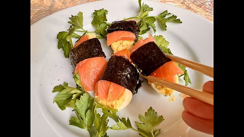 Hawaiian Deviled Egg Musubi - Easy Recipe with Spam or Smoked Salmon #keto