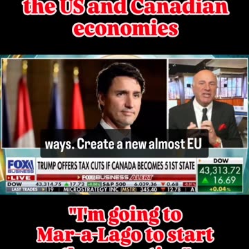 Shark tanks Kevin O'Leary says he likes the idea of combining US and Canadian economies