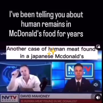 McDonald's human burger and vaccinated french fries? 🍔🍟👁️