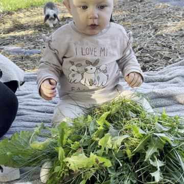 baby kayla and her bunny friends 🐇💖 too cute!