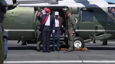 POTUS and @FLOTUS arrive aboard the USS George H.W. Bush