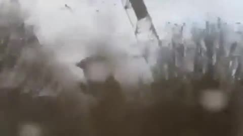 VIOLENT storms topple cranes in Ermont, France