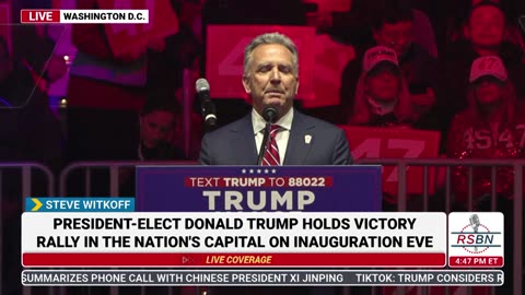 Steve Witkoff Speaks at Inauguration Eve Trump Rally in Washington D.C. - 1/19/25