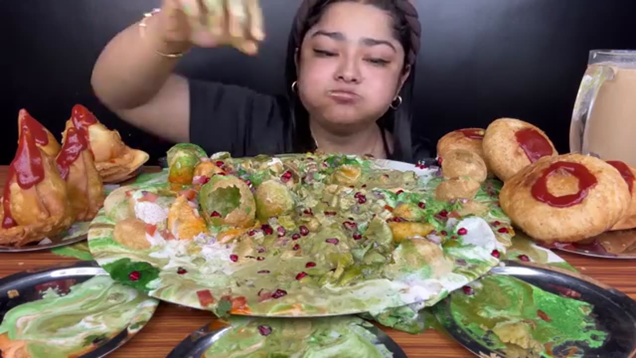 Dhaipuari and samosa , chicken kachori mukbang eating challenge