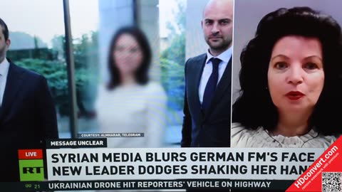My comments on RT: German Minister of Foreign Affairs Annalena Baerbock's photo is blurred in Syria