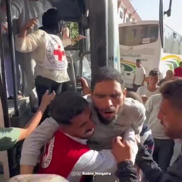 A freed Palestinian abductee collapsed upon release