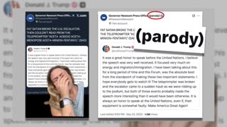 Fact Check: Gavin Newsom's Press Office Did NOT Write About Trump 'Fat Satan Broke The UN Escalator'