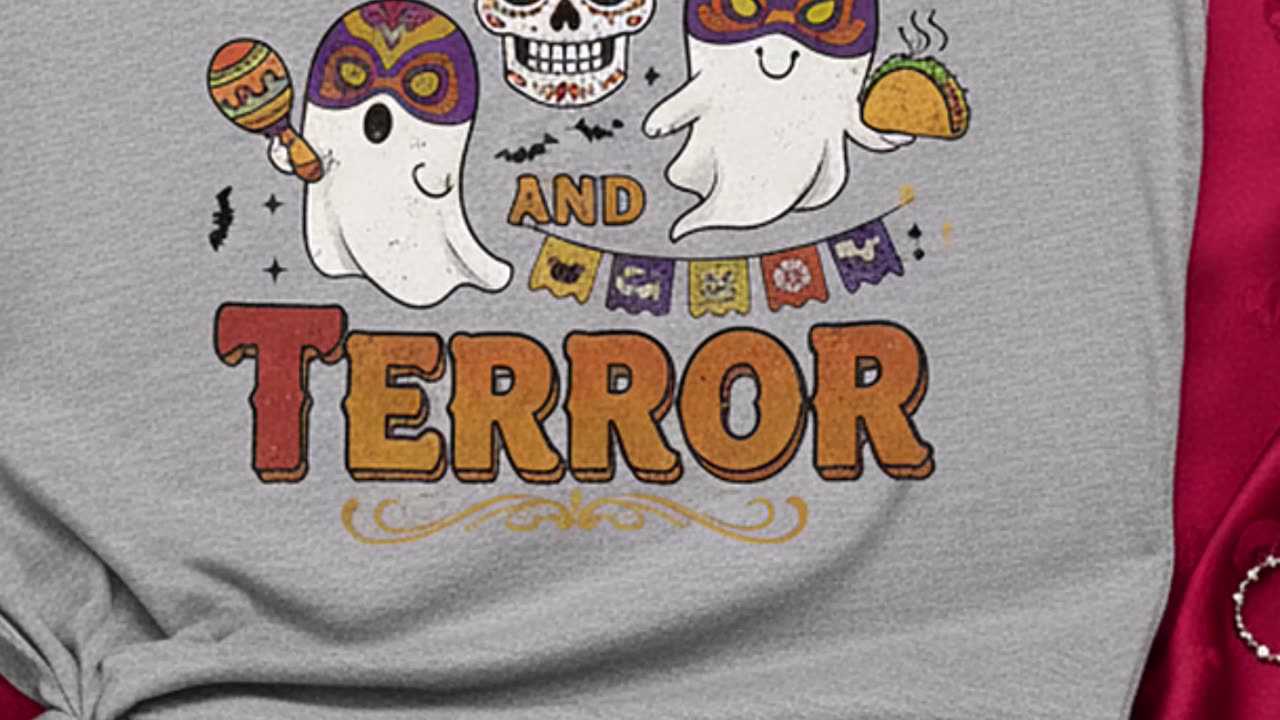 Tacos, ghosts, and chaos… guess what raised me? You’re not ready for this shirt #tacovibes
