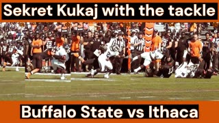 Prototype 308: Buffalo State's Sekret Kukaj with the tackle vs Ithaca