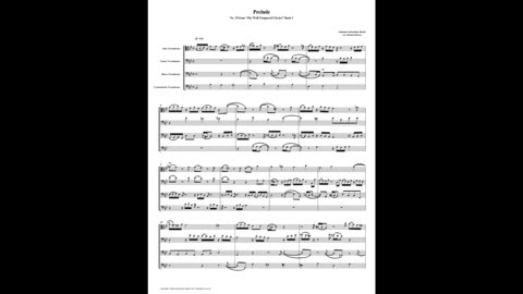J.S. Bach - Well-Tempered Clavier: Part 1 - Prelude 19 (Trombone Quartet)
