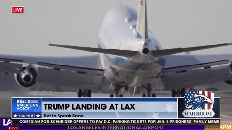 President Trump Lands At LAX