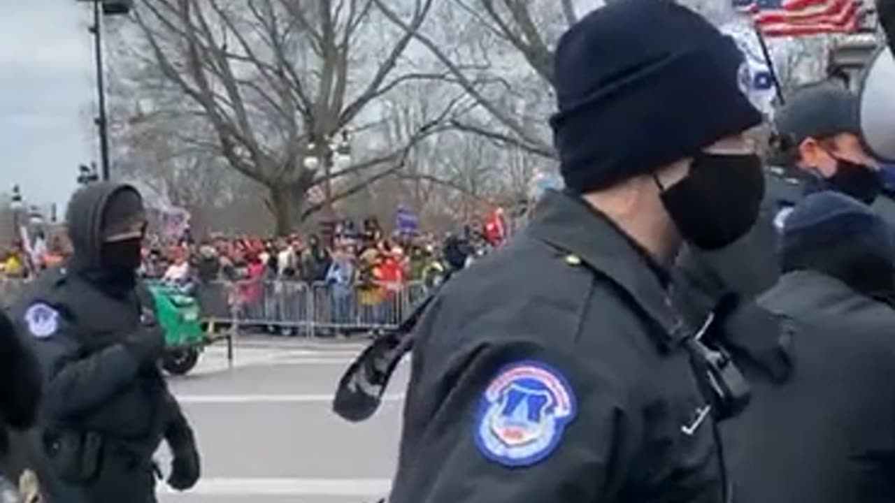 2021.01.06 - 1:44 p.m. - Pam Hemphill breaches the police line for the first time