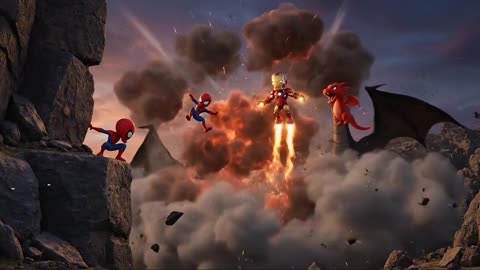 Spider-Kid & Iron-Kid 🕷️🦾 vs Friendly Dragon 🐉 | Kids Superhero Adventure | Cartoon Story