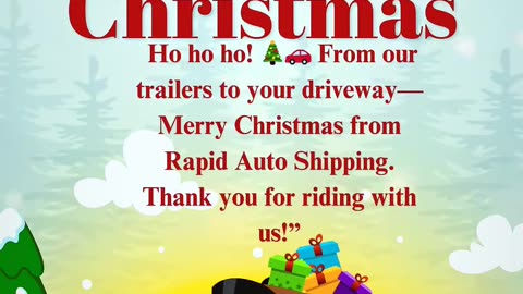 Merry Christmas from Team Rapid Auto Shipping 🎄🚘