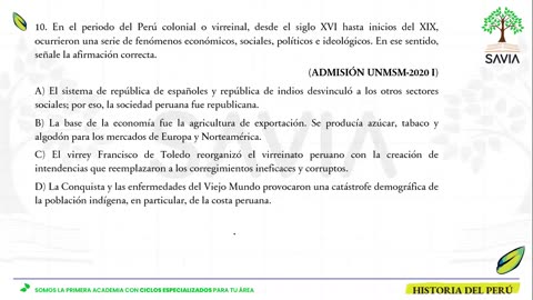 SAVIA REPASO 2025 - 2 | Semana 09 | H. del Perú