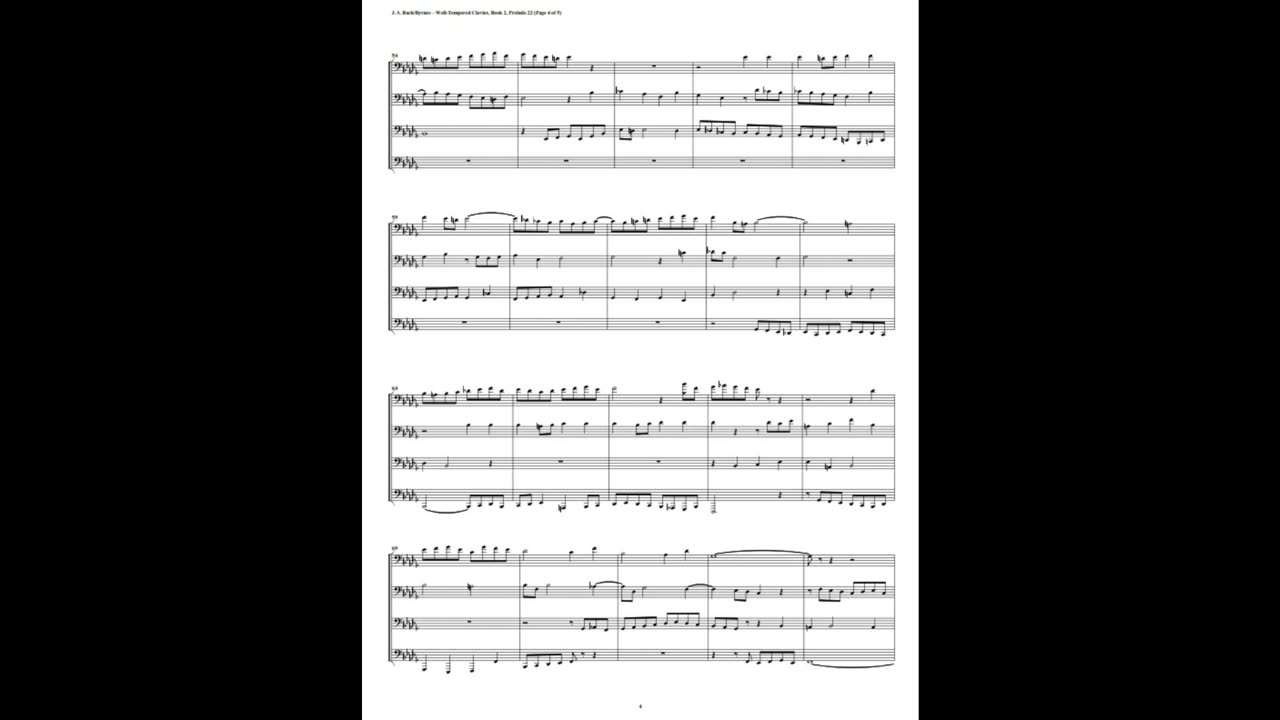 J.S. Bach - Well-Tempered Clavier: Part 12- Prelude 22 (Euphonium-Tuba Quartet)