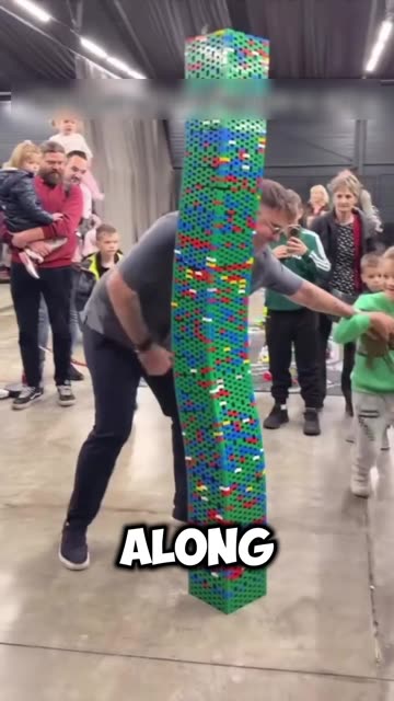 This man built a Lego tower for 13 days, and finally a child came along and knocked it down